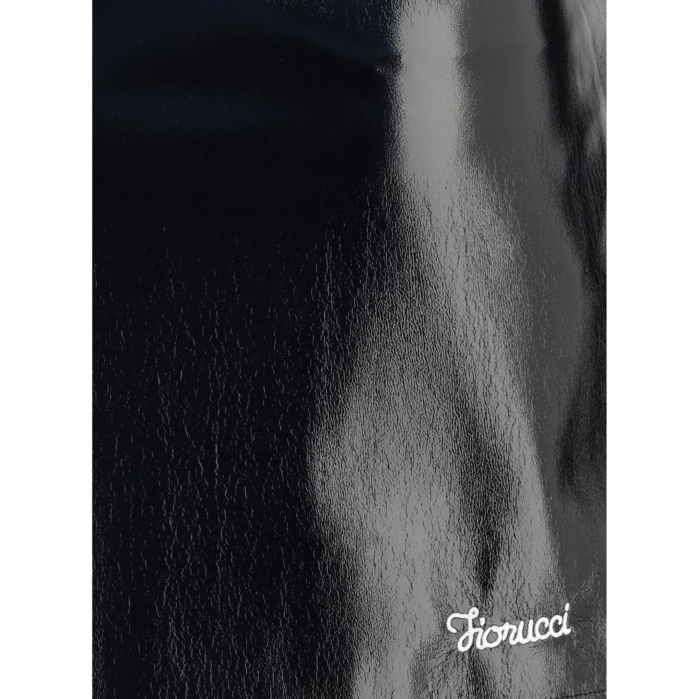 Black Cotton Mini Skirt