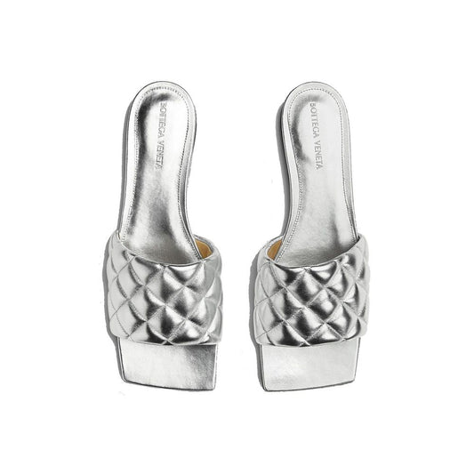 Silver Calfskin Flat Sandals