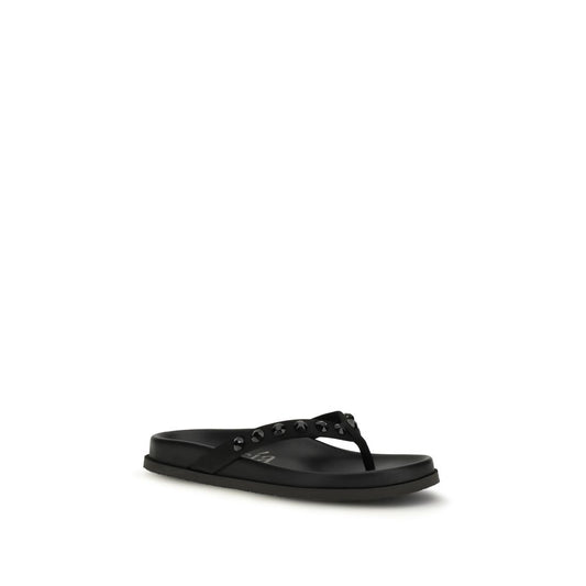 Black Rubber Flip-Flop Sandals