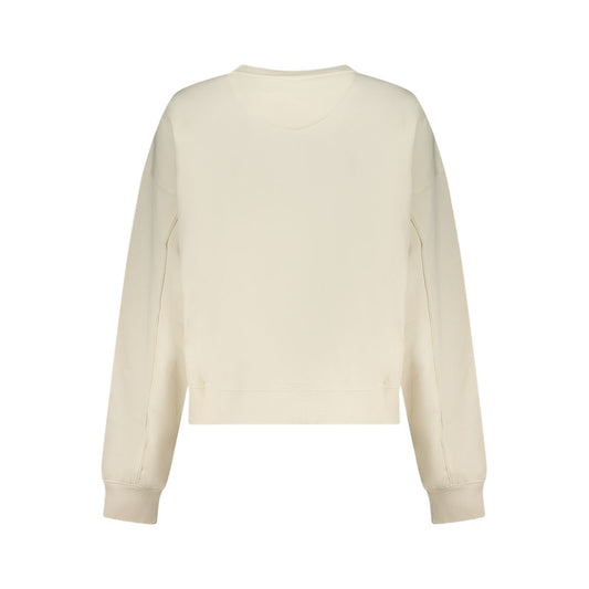 White Cotton Women Sweatshirt