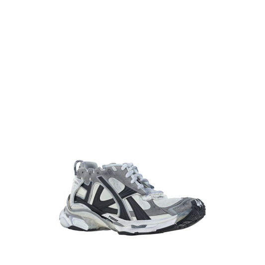 Gray Polyurethane Athletic Sneakers