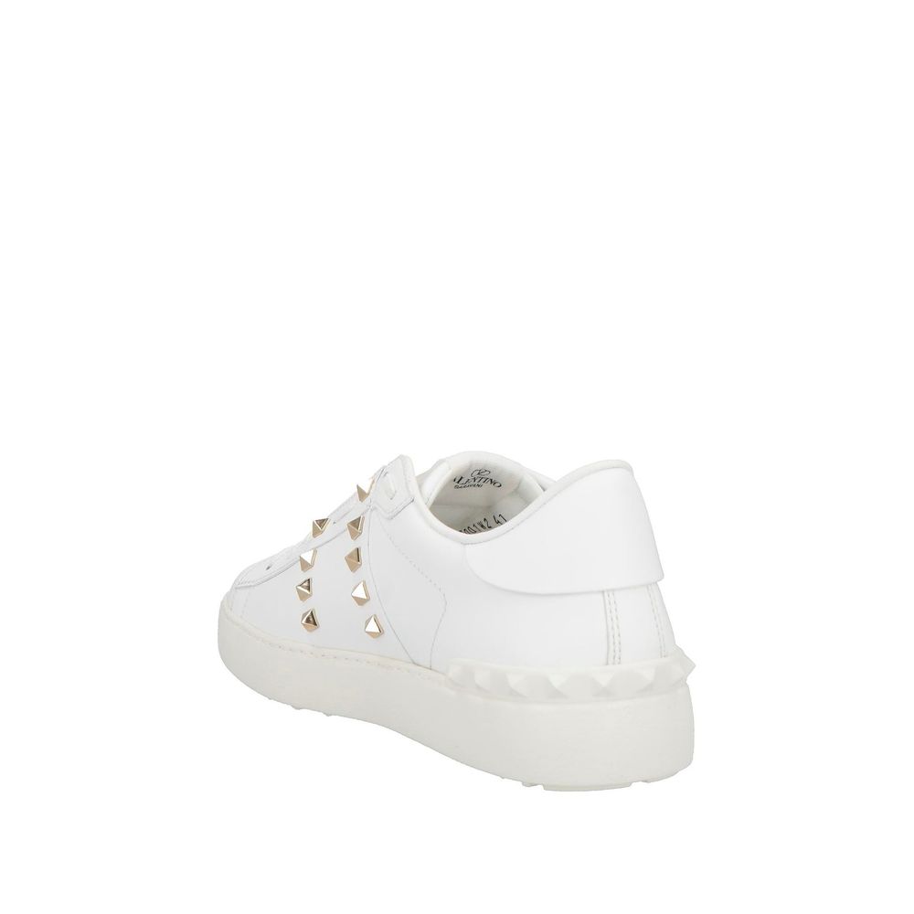 White Calfskin Low Top Sneakers