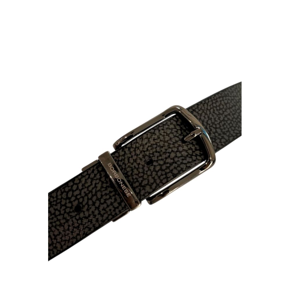 Black Polyvinyl Men's Belt with Leather Trimming