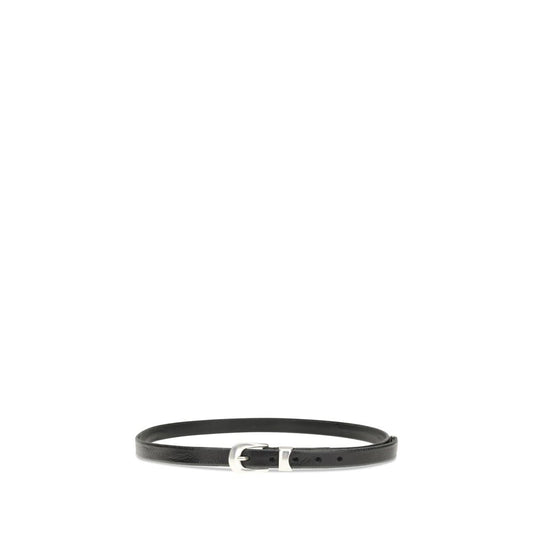 Black Calf Leather Bos Taurus Thin Belt