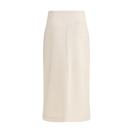 Cream Modal Midi Skirt