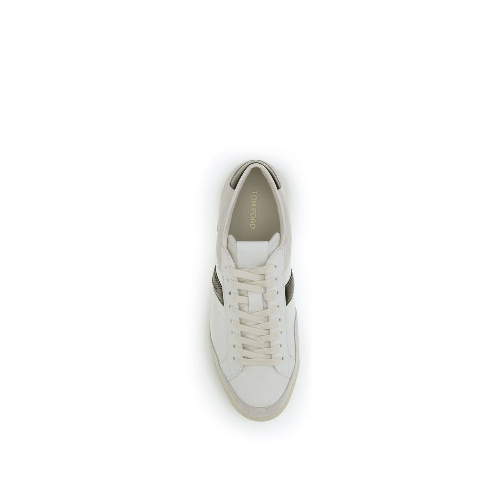White Calf Leather Bos Taurus Sneakers