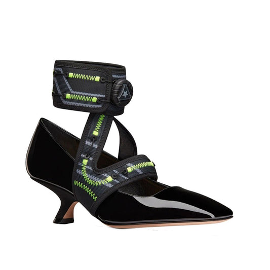 Black Calfskin Platform Pumps