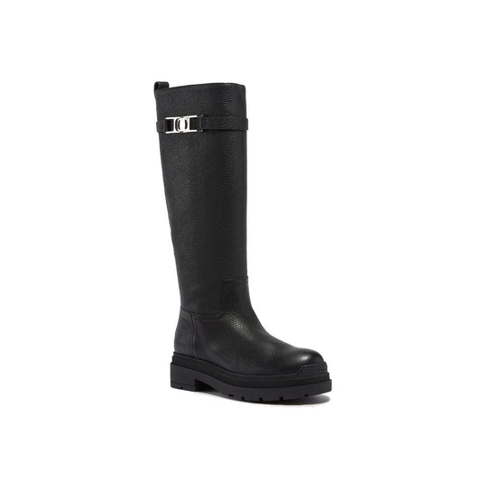 Black Calfskin Over The Knee