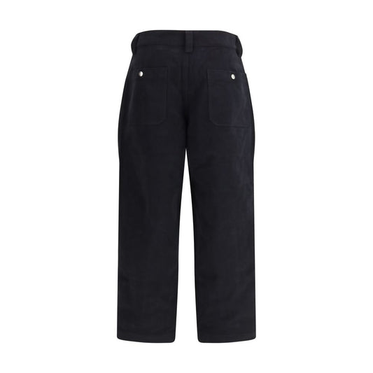 Black Cotton Casual Pants