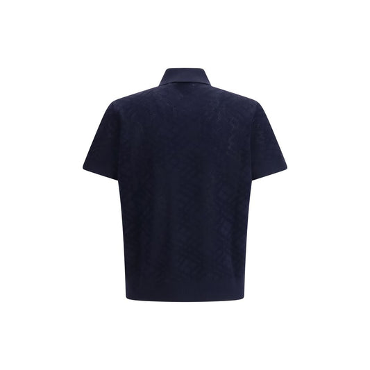 Blue Wool Polo Shirt