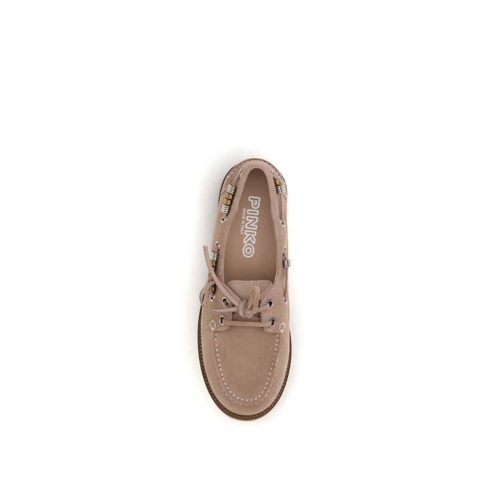 Beige Calf Leather Bos Taurus Slip-On Loafers