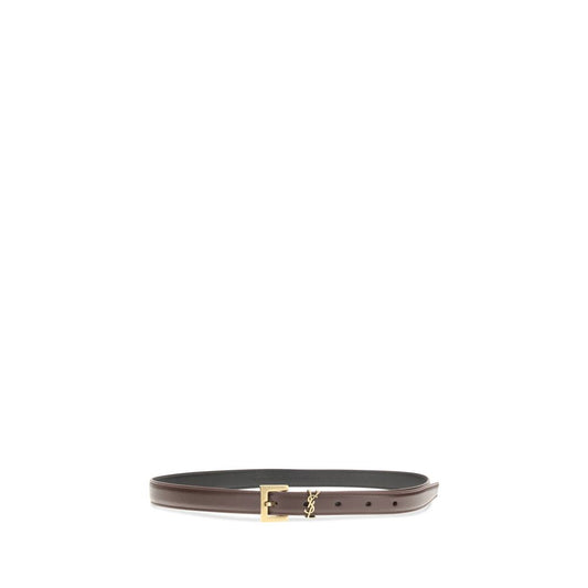 Brown Calf Leather Bos Taurus Thin Belt