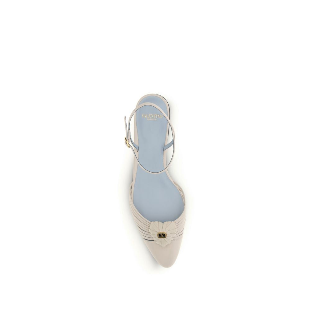 Beige Goatskin Ballet Flats