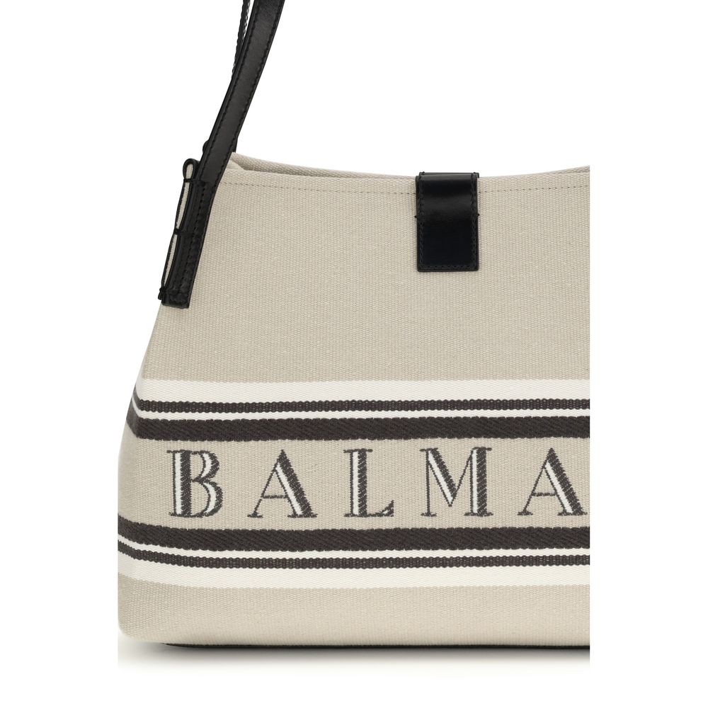 Beige Cotton Shoulder Bag
