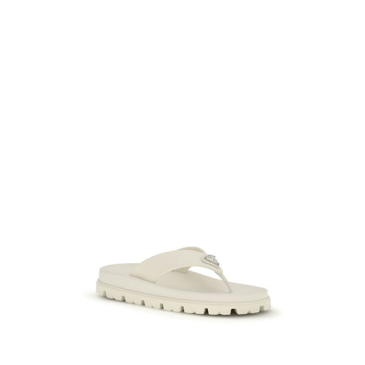 White Rubber Flip-Flop Sandals