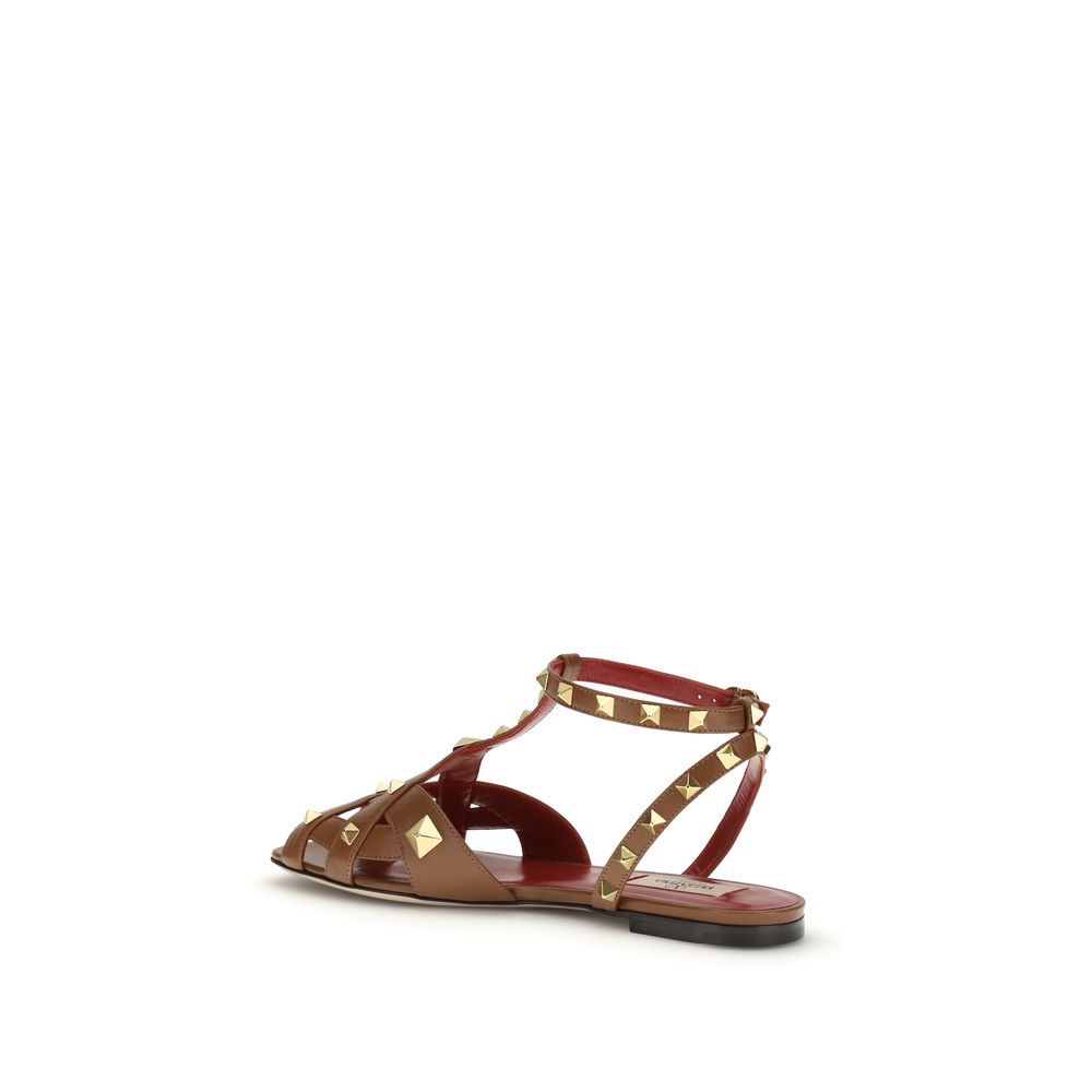 Brown Goatskin Strap-On Sandals