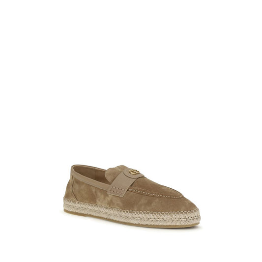 Beige Calf Leather Bos Taurus Espadrilles