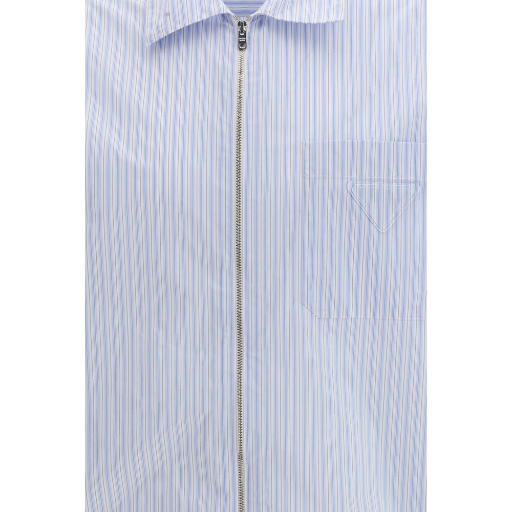Blue Polyamide Pattern Shirt