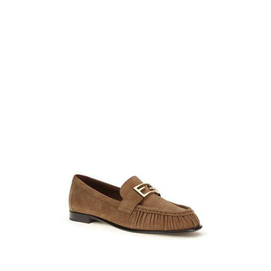 Brown Lamb Ovis Aries Slip-On Loafers
