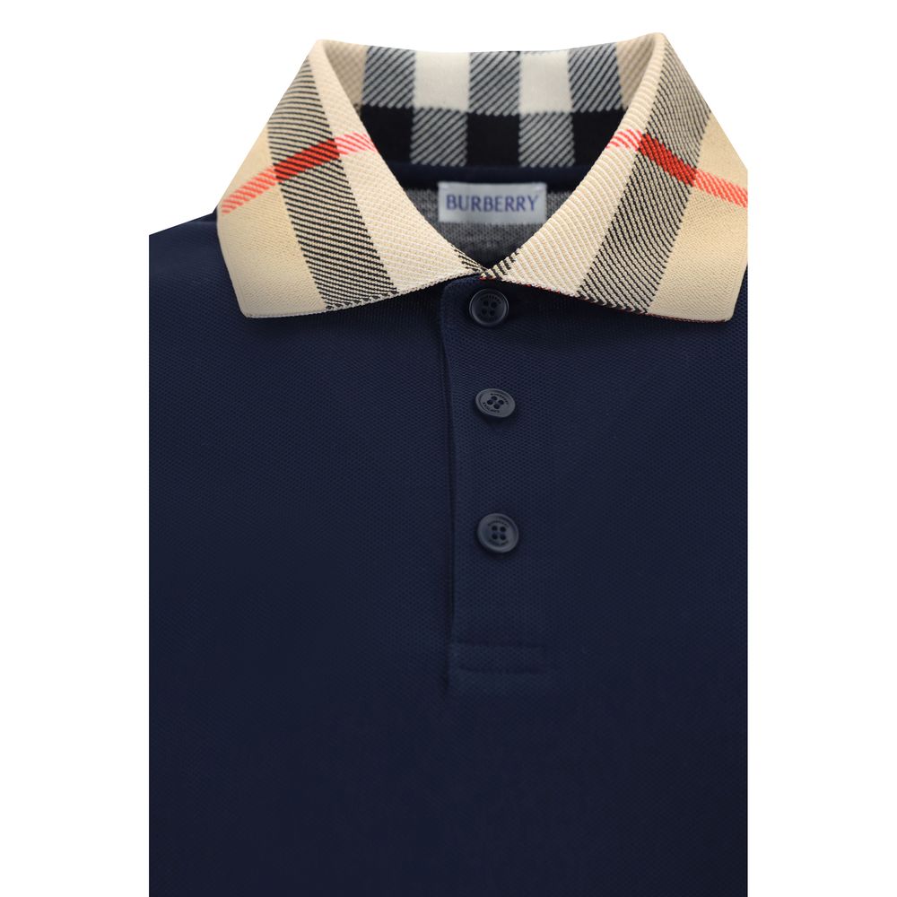 Blue Cotton Polo Shirt