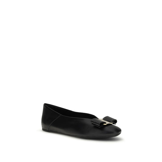 Black Calf Leather Bos Taurus Ballet Flats
