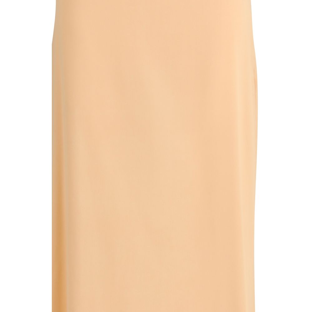 Orange Silk Long Skirt