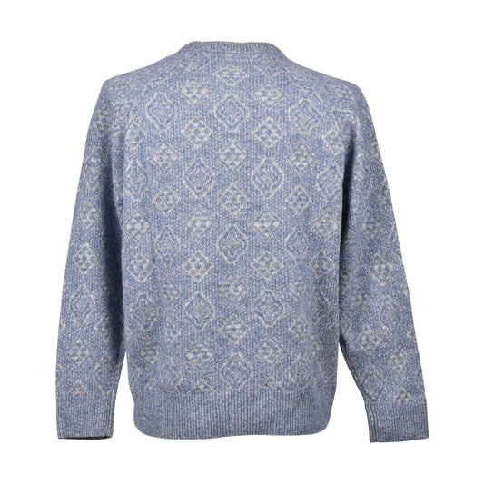 Blue Leather Sweatshirt