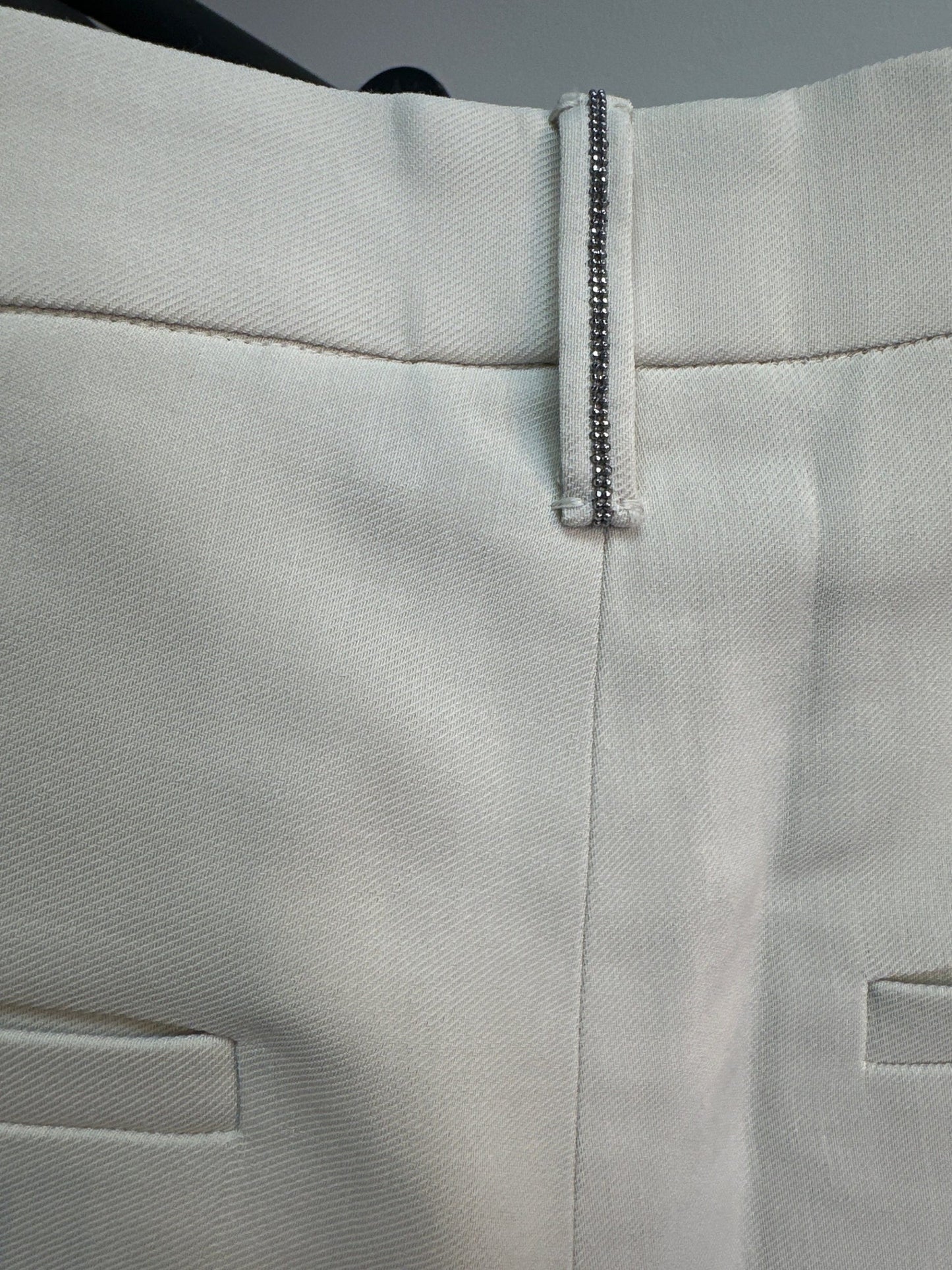 White Viscose Casual Pants