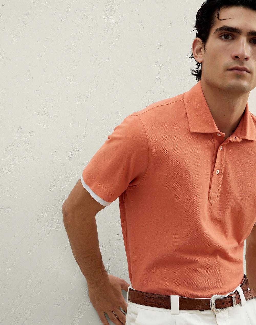 Bicolor Cotton Polo Shirt