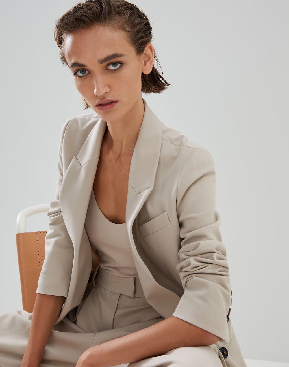 Bicolor Cotton Blazer