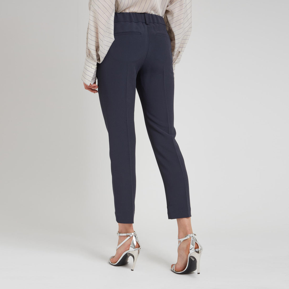 Blue Acetate Casual Pants