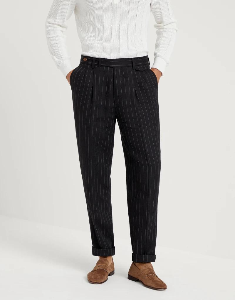 Black Linen Two-Piece Suit