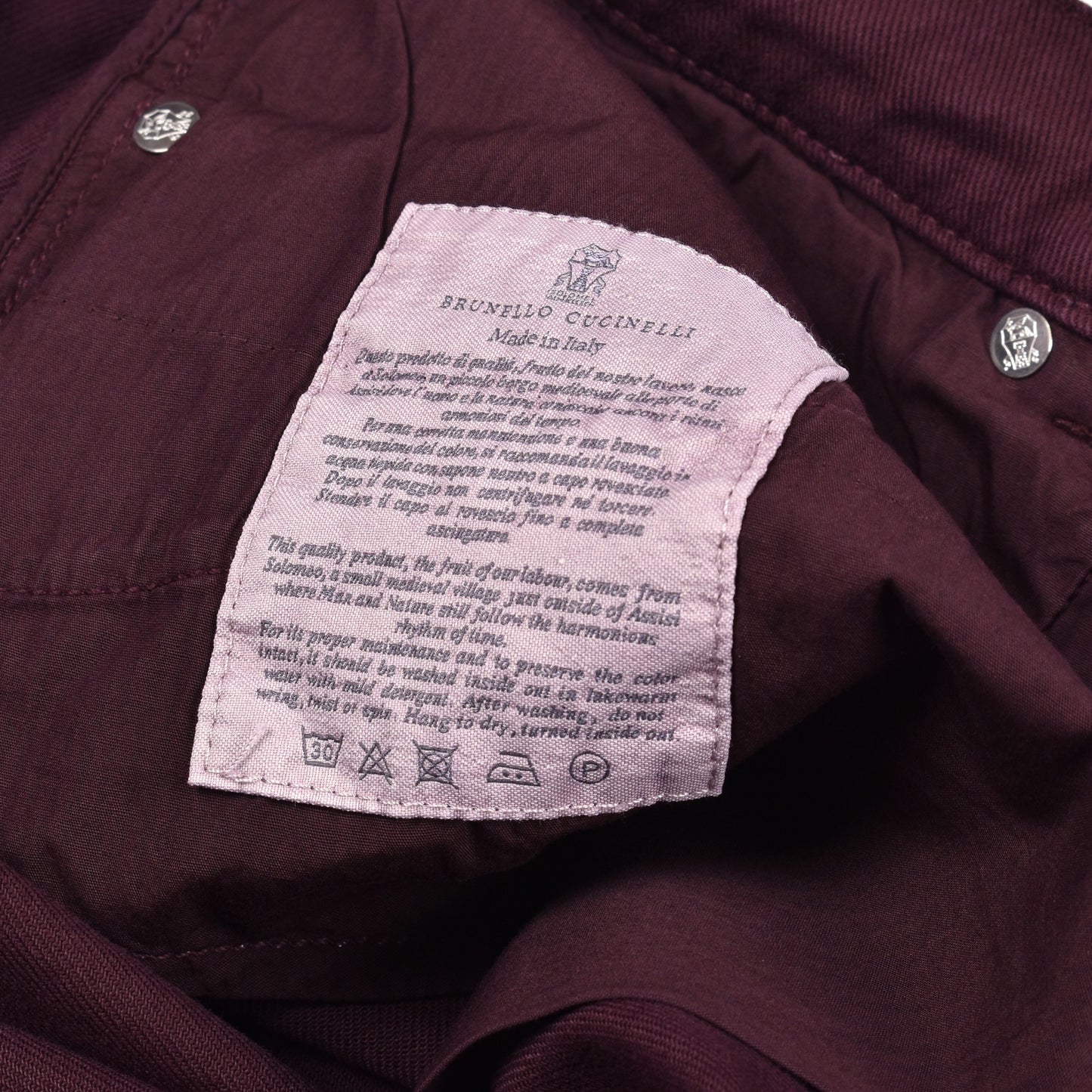Burgundy Cotton Casual Pants