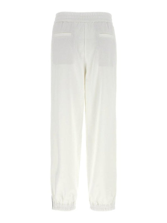 White Cotton Athletic Pants