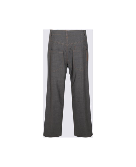 Gray Wool Casual Pants