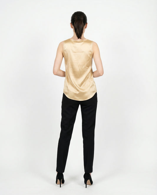 Beige Silk T-Shirt