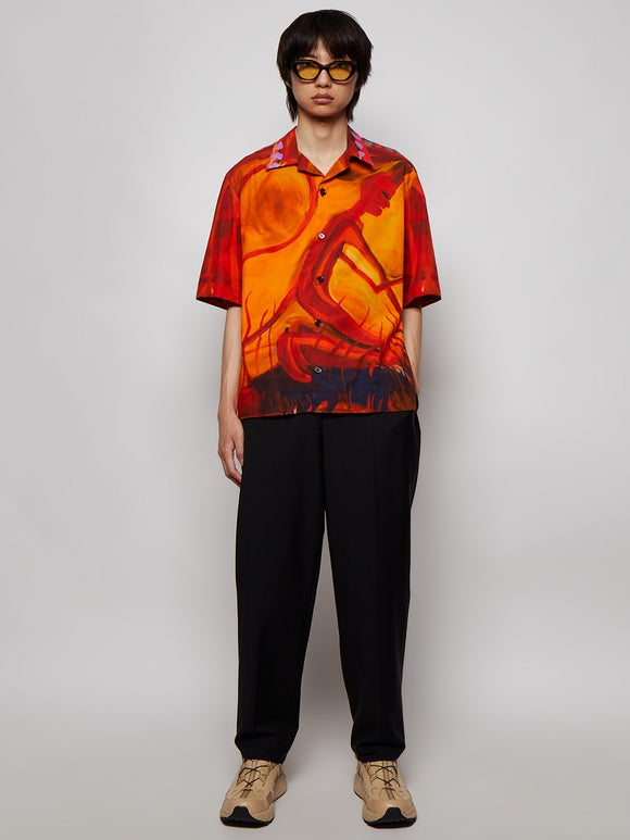 Orange Fibres Pattern Shirt