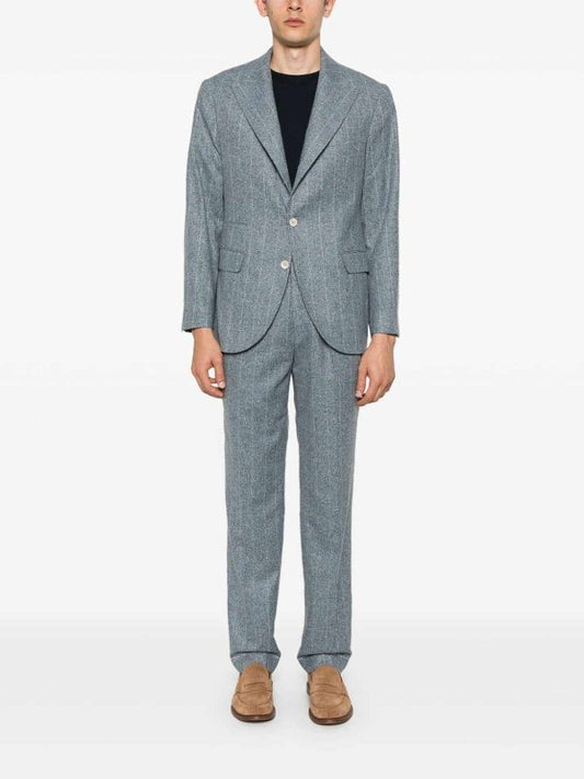 Blue Silk Two-Piece Suit