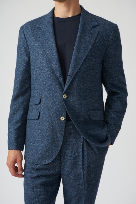 Blue Silk Two-Piece Suit