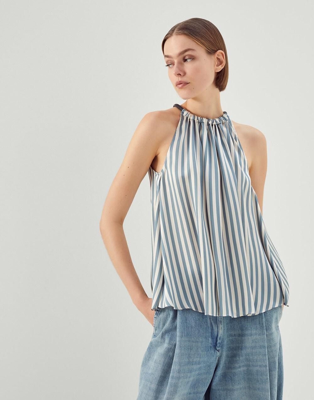 Blue Viscose T-Shirt