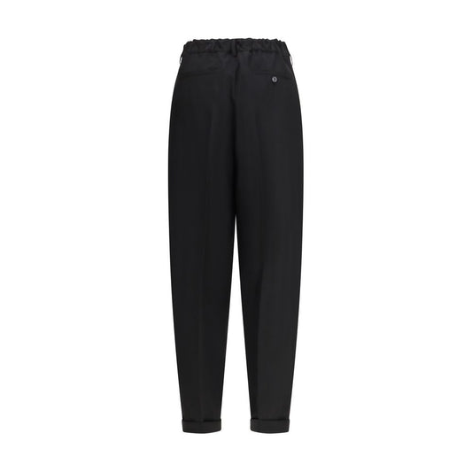 Black Fleece Wool Casual Pants