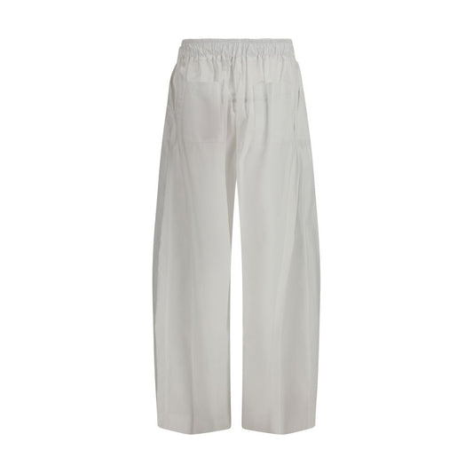 White Lyocell Casual Pants