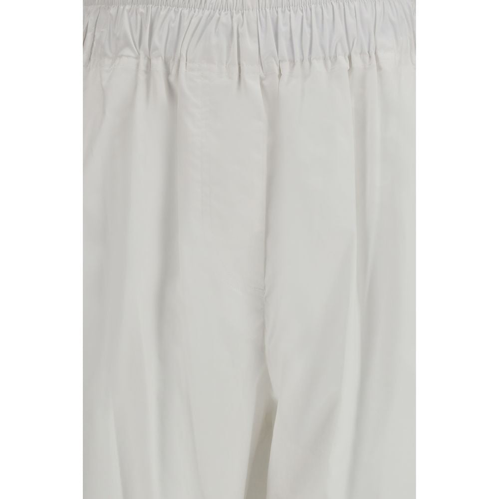White Lyocell Casual Pants