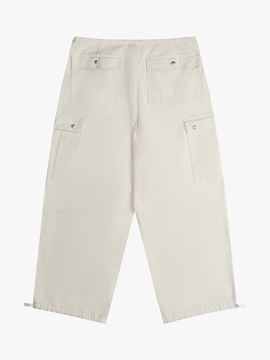 White Cotton Cargo Pants