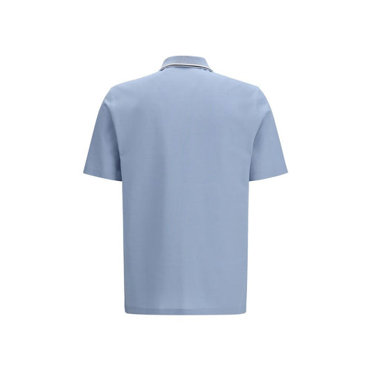 Blue Cotton Polo Shirt
