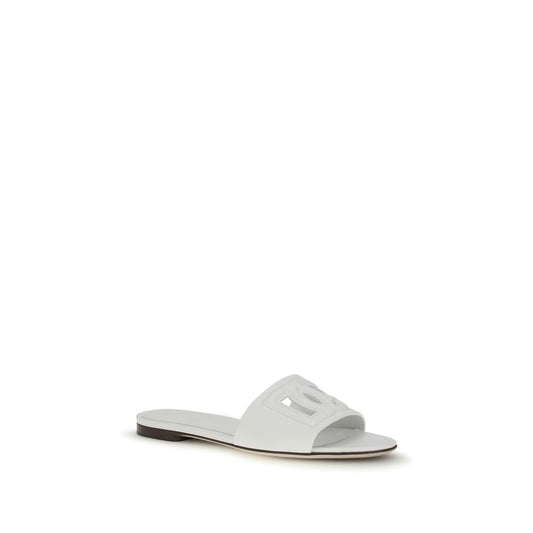 White Calf Leather Bos Taurus Sandals