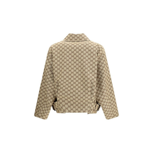 Beige Cotton Bomber
