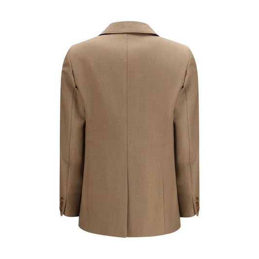 Beige Fleece Wool Blazer