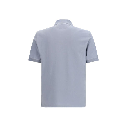 Blue Cotton Polo Shirt