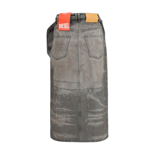 Gray Lyocell Midi Skirt